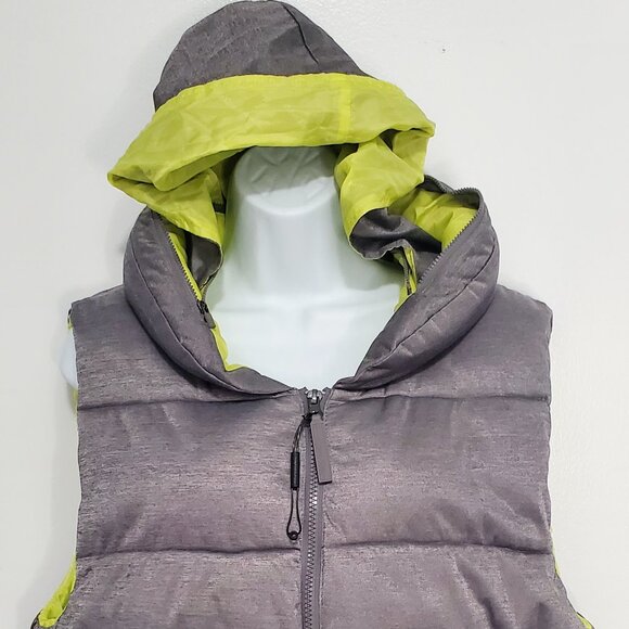 CALVIN KLEIN Women's "Puffer Vest" Outdoors Gorpore- Gray Neon Yellow- XLarge - Picture 1 of 15
